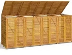 vidaXL M&uuml;lltonnenbox f&uuml;r 4 Tonnen 280x89x117 cm Massivholz Akazie - Braun