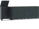 vidaXL M&uuml;lltonnenbox f&uuml;r 5 Tonnen Anthrazit 345x79x117 cm Stahl - Grau