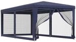 vidaXL Partyzelt mit 6 Mesh-Seitenw&auml;nden Blau 3x6 m HDPE