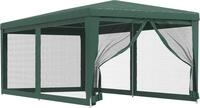 vidaXL Partyzelt mit 6 Mesh-Seitenw&auml;nden Gr&uuml;n 3x6 m HDPE