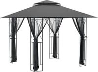 vidaXL Pavillon mit Seitenw&auml;nden Anthrazit 300x300x270 cm Stahl