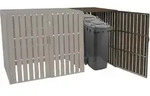 XL 1er-/2er-WPC-M&uuml;lltonnenverkleidung Erweiterung MCW-J28, M&uuml;lltonnenbox, Metall