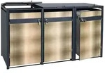 3er M&uuml;lltonnenverkleidung MCW-J82, M&uuml;lltonnenbox, erweiterbar, Metall 80kg,