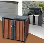 ML-Design M&uuml;lltonnenbox 2er f&uuml;r 2 Tonnen 240L 132x80x116,3 cm,...