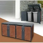 ML-Design M&uuml;lltonnenbox 4er f&uuml;r 4 Tonnen 240L 264x80x116,3 cm,...