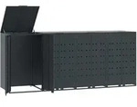 vidaXL M&uuml;lltonnenbox f&uuml;r 4 Tonnen Anthrazit 276x79x117 cm Stahl - Grau