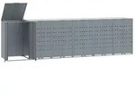 vidaXL M&uuml;lltonnenbox f&uuml;r 6 Tonnen Grau 414x79x117 cm Stahl - Grau