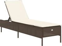 vidaXL Sonnenliege mit Auflage Braun Poly Rattan