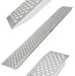 TRUTZHOLM 1x Auffahrrampe Alu 200 x 22 cm 200 kg gelocht gew&ouml;lbt rutschhemmedn starr