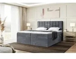 MEBLINI Boxspringbett mit Bettkasten - Gepolstert Doppelbett mit Matratze und Topper
