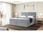 MEBLINI Boxspringbett mit Bettkasten - Gepolstert Doppelbett mit Matratze und Topper
