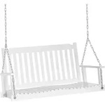 H&Auml;NGE GARTEN HALLE Holzbank wei&szlig; 2-Sitzer 69 x 117cm - Wei&szlig;