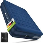 Juskys Luftmatratze Sapri L in Blau - 2 Personen Luftbett selbstaufblasend mit Pumpe