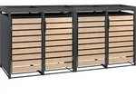 Zelsius M&uuml;lltonnenbox 4 er mit Pflanzdach f&uuml;r 4 Tonnen, 120 - 240 Liter, Anthrazit