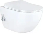 Creavit Design RimOff H&auml;nge WC Wei&szlig; mit Taharet/Bidet/Dusch-WC Funktion und