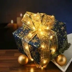 LED Seidenband Lichterkette - Geschenkband - Schneeflockenmotiv - 30 LED - L:...