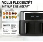 GOURMETmaxx Doppelkammer-Hei&szlig;luftfritteuse 2 x 4 L - Touch, Timer, 10 Programme -
