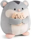 Nici Hamster Shai mit Keks &ndash; Kuscheltier &ndash; 27 cm - Grau/Wei&szlig;