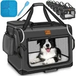 TRESKO&reg; Hundebox faltbar Anthrazit XXL 92x63x63cm inkl. Leckmatte, Spatel &