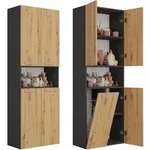 Topeshop NEL 1K DK ANT/ART KP Aufbewahrungsschrank f&uuml;r Badezimmer Graphit Eiche -