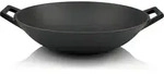 BBQ-Toro Gusseisen Wokpfanne &Oslash; 35,5 cm, bereits eingebrannt, Gusspfanne -...