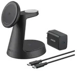 Anker Kabellose Ladestation (3-in-1, Magnetischer St&auml;nder) Schwarz - Schwarz