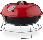 Relaxdays Kugelgrill, tragbar, mit Deckel, leckeres BBQ, Picknickgrill mit gro&szlig;er
