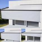 Elektrische Vollkassetten-Markise H124, 4,5x3m ausfahrbarer Volant Acryl Creme,