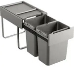 SVITA EM2x20 Einbaum&uuml;lleimer 40L (2x20L) 2 F&auml;cher mit Deckel M&uuml;lltrennsystem