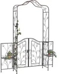 DanDiBo Rosenbogen mit Tor T&uuml;r aus Metall 101759 Gartentor 236x186 cm Schmiedeeisen