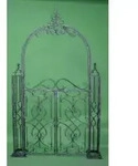 Garden Pleasure Rankbogen mit Tor TOWADA Metall schwarz gebogen 150,0 x 245,0...