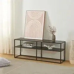 Fernsehtisch 'Solund' 120x30x46cm Schwarz Stahl - Schwarz