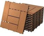 ECD Germany WPC Terrassenfliesen, 30x30 cm, 55er Spar Set f&uuml;r 5m2, Hellbraun...