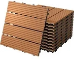ECD Germany WPC Terrassenfliesen, 30x30 cm, 44er Spar Set f&uuml;r 4m2, Hellbraun in