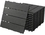 ECD Germany WPC Terrassenfliesen, 30x30 cm, 55er Spar Set f&uuml;r 5m2, Anthrazit in