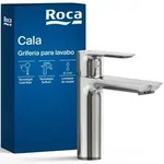 Roca Cala A5A326EC00 Waschtischarmatur mit Cold Start-Technologie, Einhebelmisch -