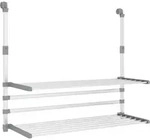 vidaXL W&auml;schetrockner f&uuml;r Balkon 89x25x(60-95) cm Aluminium - Silber