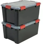Iris Ohyama Luftdichte Kunststoff-Aufbewahrungsboxen mit Deckel, 50L, 2er-Set,...