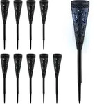 Relaxdays Solarlampe 10er Set, Fackel-Design, Gartenbeleuchtung mit...