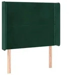 vidaXL Kopfteil mit Ohren Dunkelgr&uuml;n 103x16x118/128 cm Samt - dunkelgr&uuml;n