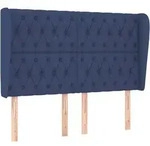 vidaXL Kopfteil mit Ohren Blau 147x23x118/128 cm Stoff - Blau