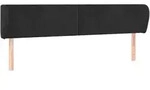 vidaXL Kopfteil mit Ohren Schwarz 163x23x78/88 cm Samt - Schwarz