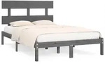 vidaXL Massivholzbett Grau 200x200 cm - Grau