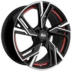 16 Zoll Alufelge MAM WHEELS RS5 16"x7.00" 5x100 PCD ET38 63.4mm Felge Schwarz Rot