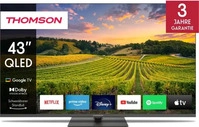 Thomson 43 Zoll (109cm) QLED Zentraler Standfu&szlig; Google Smart TV, Wi-Fi, Dolby Audio,