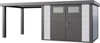 Telluria Metallger&auml;tehaus Classico 3024 mit 280 cm Seitendach wei&szlig; Seitendach 280