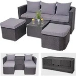 3in1-Garnitur MCW-J37, Garten-/Lounge-Set Sonneninsel, Spun Poly Poly-Rattan MVG