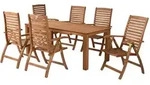 Merxx Gartenm&ouml;bel Set Paraiba 7tlg., 6 Klappsessel, Tisch 185 x 90 cm - Akazie
