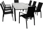 DEGAMO Gartenset Sitzgruppe Gartengarnitur FARO 9-teilig (8x Stapelsessel, 1x