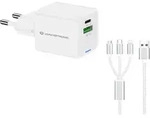 Conceptronic 2-Port 33W GaN USB-PD-Ladeger&auml;t mit 3-in-1-Ladekabel, USB-C x 1,...